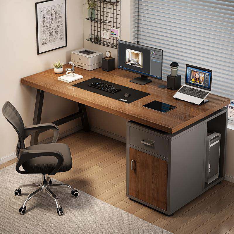 机房电脑桌台式桌家用房间用卧室简易出租屋书桌单人学习桌带椅子