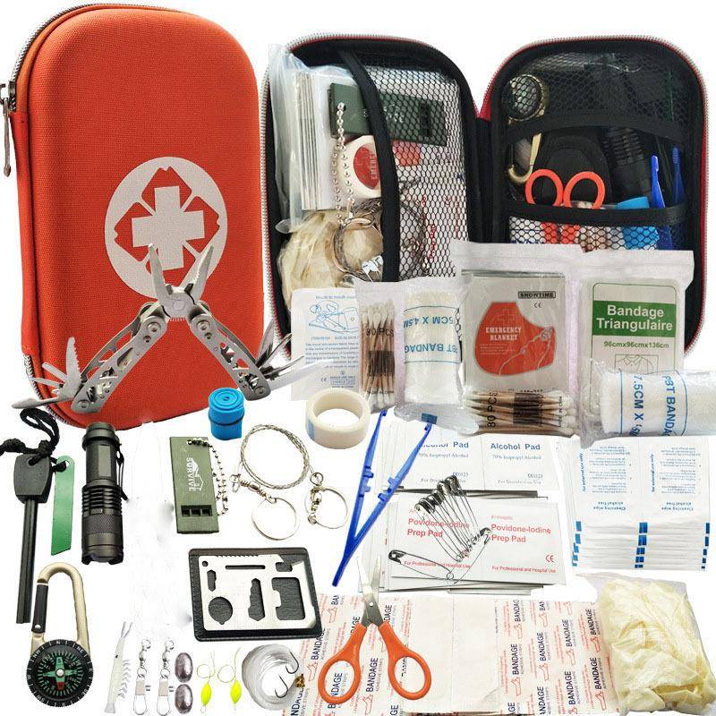 新款便携式户外求生品套装旅行户外车载急救包紧急求生套装