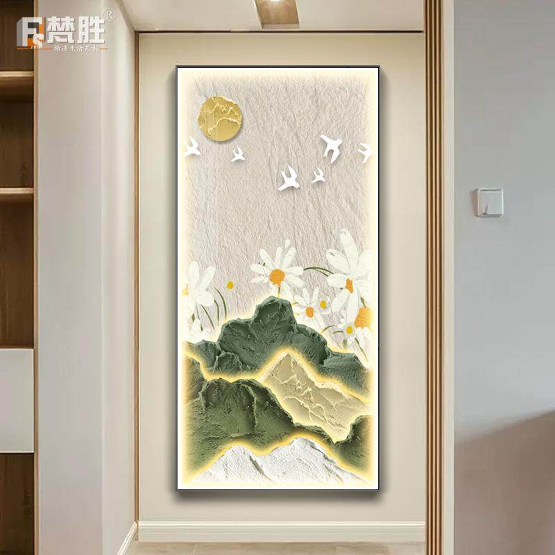 现代简约装饰画挂钟玄关装饰画钟表客厅走廊过道墙画挂钟网红钟