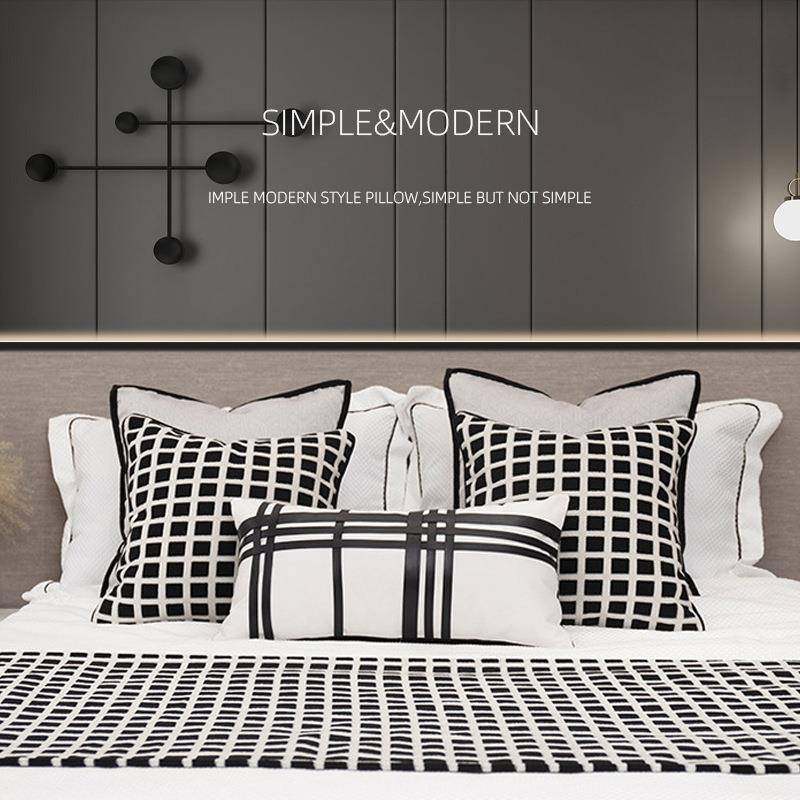 床上四件套黑白经典格子款百搭款抱枕轻奢床上用品抱枕午睡靠枕,纺织面料/辅料/配套,纺织机械配件,淘宝优惠券,粉丝福利购,淘宝优惠卷
