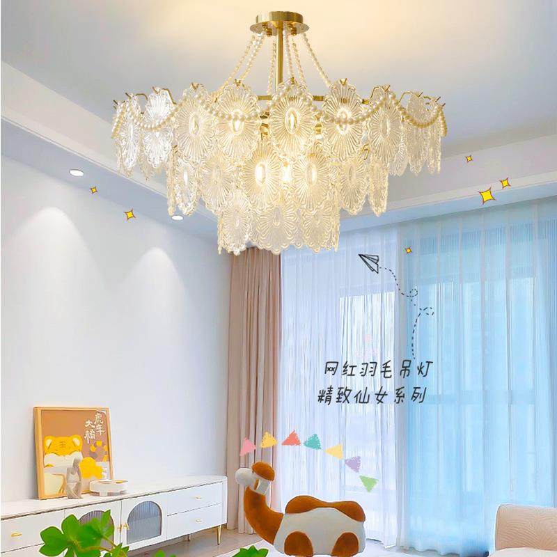 轻法式客厅吊灯意式玻璃现代简约餐厅卧室书房奶油风珍珠水晶灯具,纺织面料/辅料/配套,纺织机械配件,淘宝优惠券,粉丝福利购,淘宝优惠卷