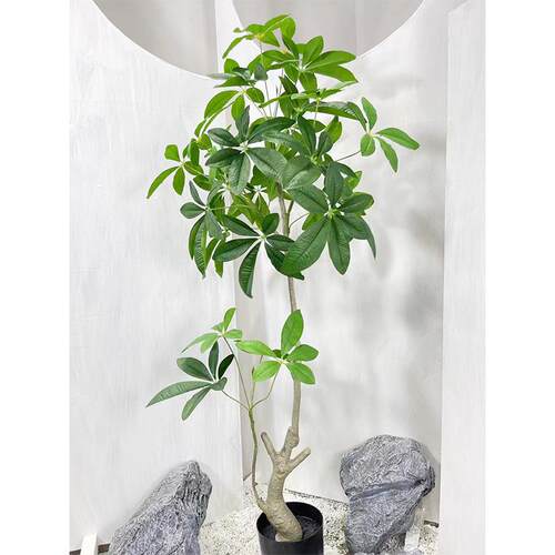 仿真绿植盆栽大叶伞客厅沙发旁植物装饰诧寂风轻奢假花树仿生绿植