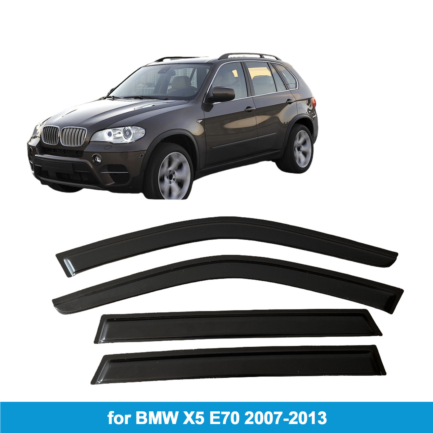 适用宝马BMW X5 E70 2007-2013晴雨挡侧窗导流板雨眉加厚透光
