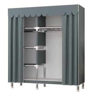 简易衣柜出租房用布衣柜家用卧室组装柜子钢管加粗加固收纳架衣橱