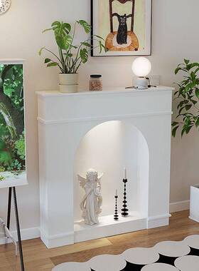 法式奶油客壁炉柜装饰柜简约厅白色北子307欧置物s架玄关in民宿