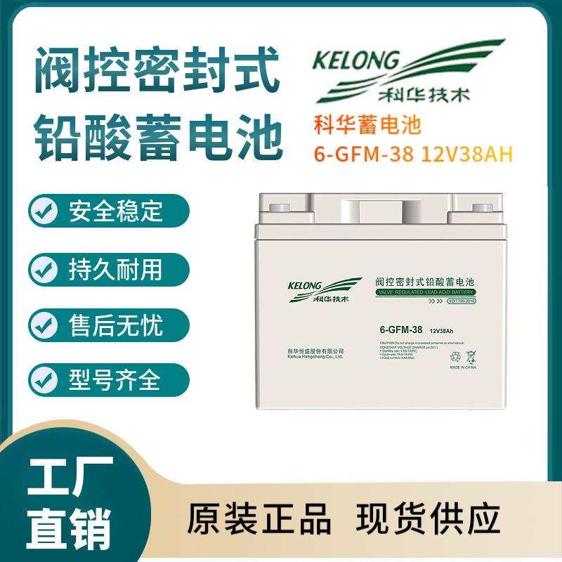 科华蓄电池6-GFM-3812V38AH便携式设备电话系统基站储能三年