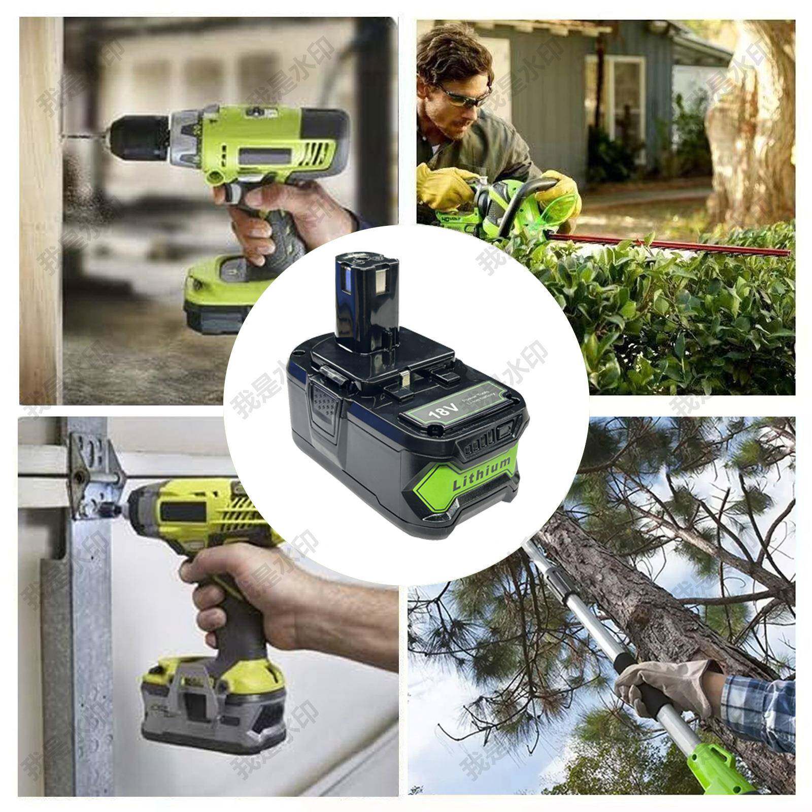 替代利优比P108/P107/P102锂离子电池包18V6AH充电电池适用RYOBI