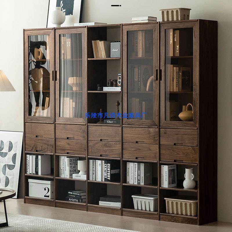 北美黑胡桃木实木书架落地全实木纯实木防尘整墙书柜简约书房家具,节庆用品/礼品,新娘配件,淘宝优惠券,粉丝福利购,淘宝优惠卷