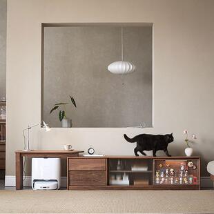 北美黑胡桃木全实木电视柜组合可伸缩落地樱桃木原木小户型视听柜