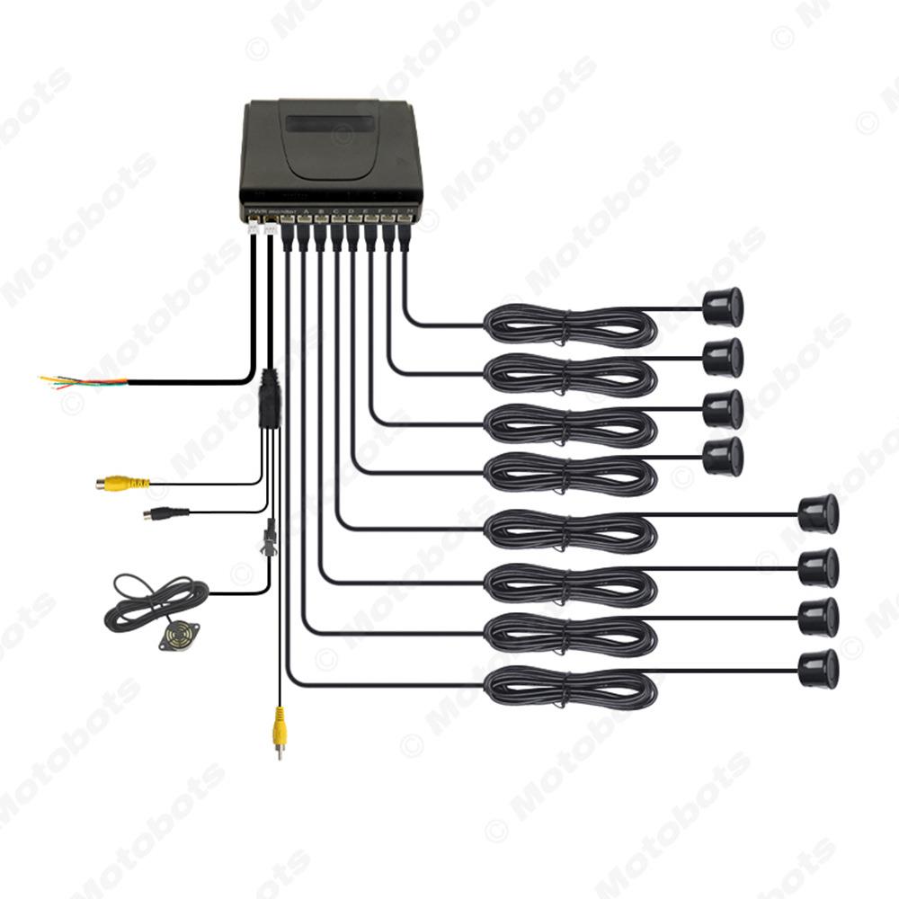 通用8探头汽车后视倒车雷达车载8探双可视倒车雷达探头4色