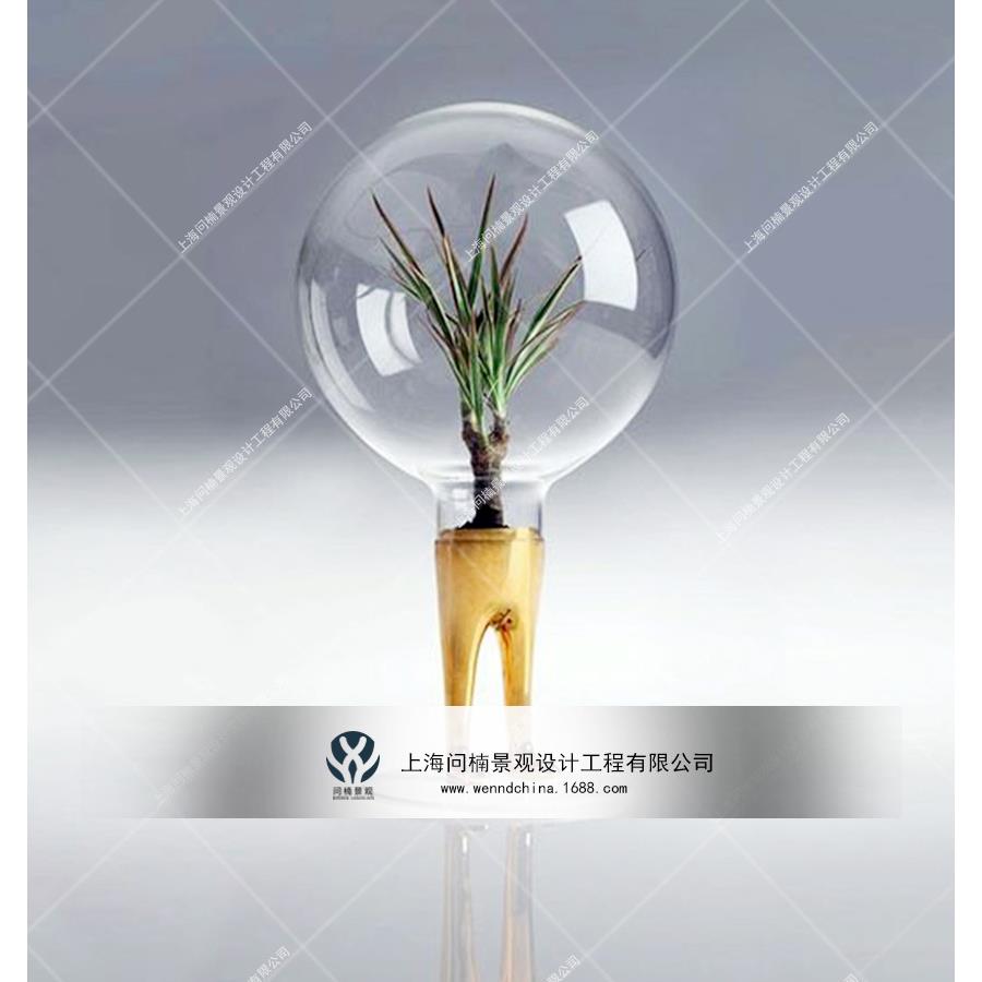 商业美陈商场植物花盆装饰玻璃钢材质创意几何造型花缸花艺花器