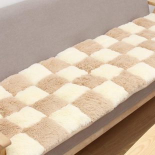 羽宏新款蓝灰色欧式四季坐垫椅垫子榻榻米加厚加大长毛绒垫可拆洗