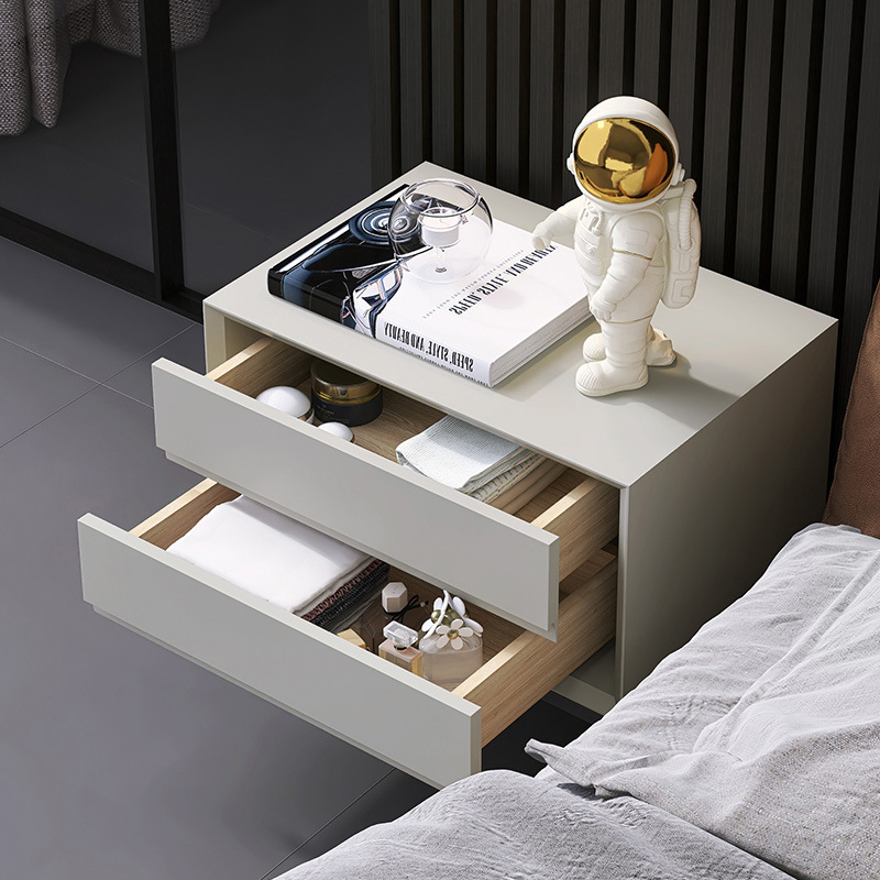 意式极简床头柜简约现代轻奢高端设计师卧室高级感网红储物边柜
