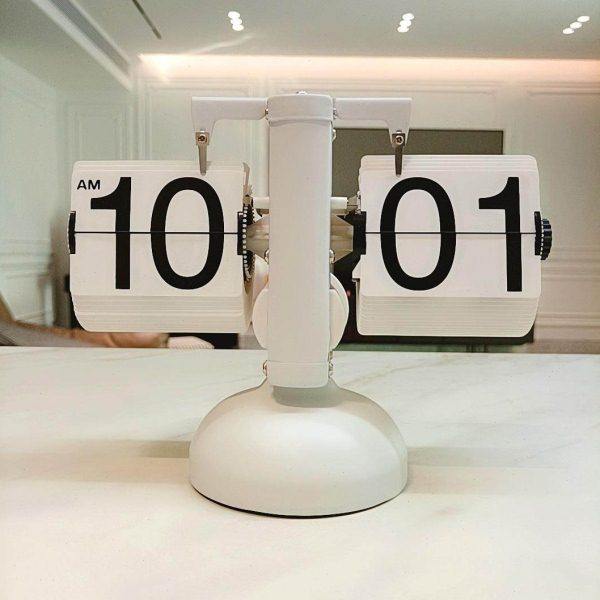 自动翻页钟表机械时钟座钟复古摆件创意钟闹钟欧式客厅简约现代小,家居饰品,台钟/闹钟,淘宝优惠券,粉丝福利购,淘宝优惠卷