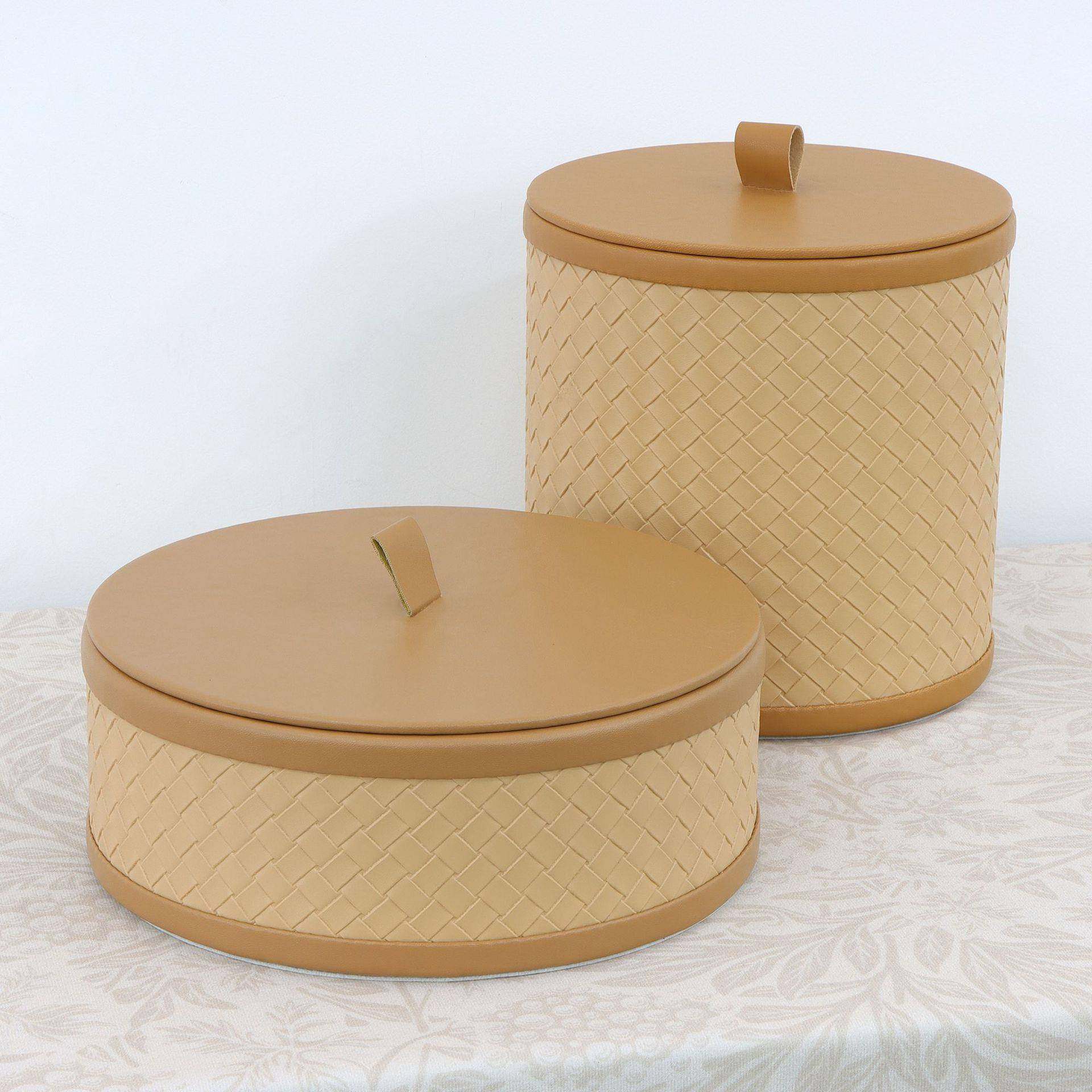 现代简约编织纹皮革收纳盒摆件样板间展厅酒店玄关桌面饰品收纳盒,鲜花速递/花卉仿真/绿植园艺,割草机/草坪机,淘宝优惠券,粉丝福利购,淘宝优惠卷