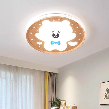 北欧创意全光谱LED吸顶灯日式简约儿童房吸顶灯家用卧室吸顶灯具