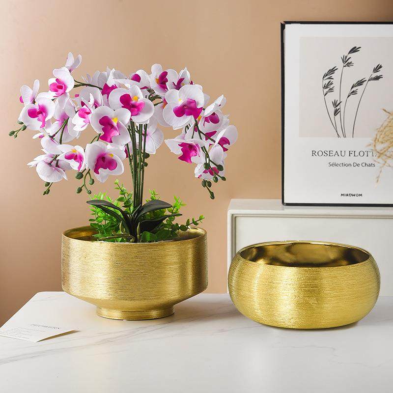 电镀金银拉丝大号口径绿植陶瓷套装花盆蝴蝶兰专用盆室内盆景摆件,电子元器件市场,其它元器件,淘宝优惠券,粉丝福利购,淘宝优惠卷