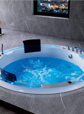 圆形双人浴缸嵌入式室内别墅恒温大浴缸按摩冲浪尺寸2080x2080m