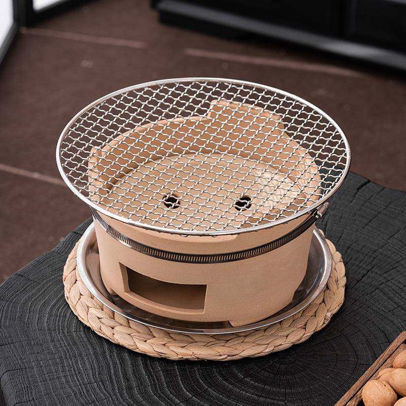 围炉煮茶家用室内烤红薯木炭炉子烧烤炉户外火锅碳炉日式陶壶一套