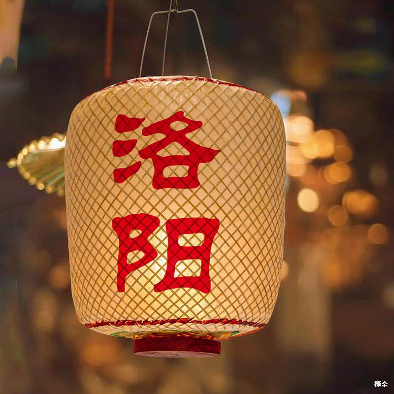 竹编油纸灯笼古风手提传统竹丝手绘潮汕家乡月舞蹈拍摄道具竹灯笼