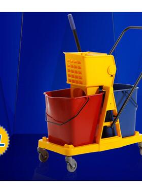 白云清洁AF08073双桶榨水车榨水桶46L洗拖把桶手压式挤水桶酒店