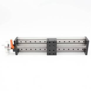 手动滑台双线轨模组直线导轨滚珠丝杠小型轮摇龙门工作台H80B