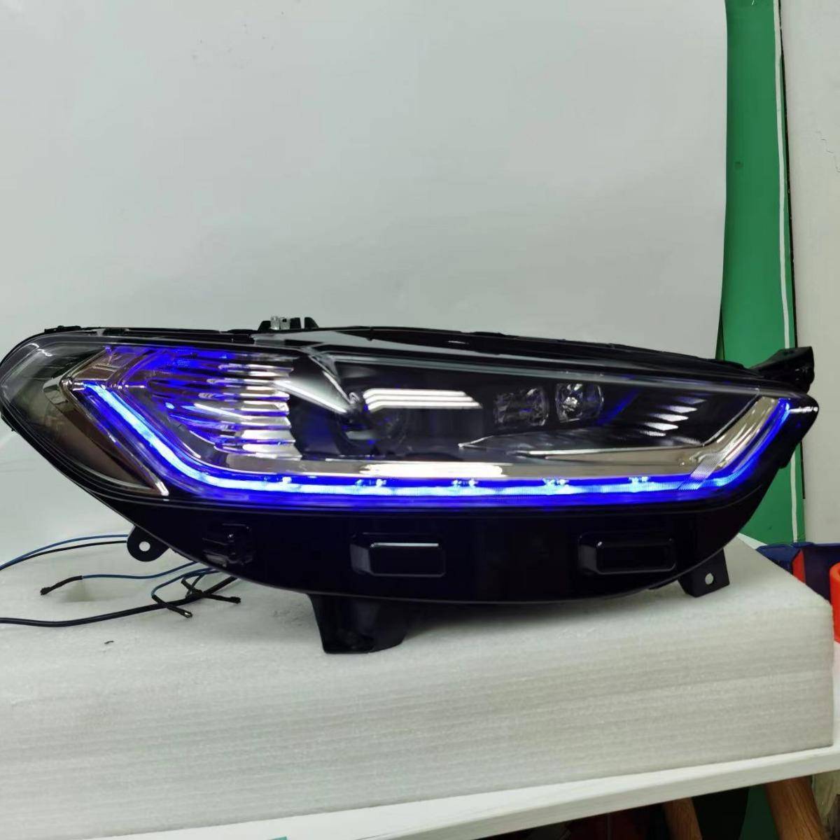 适用于13-16款蒙迪欧大灯总成改装LED模组透镜双光改迎宾一抹蓝