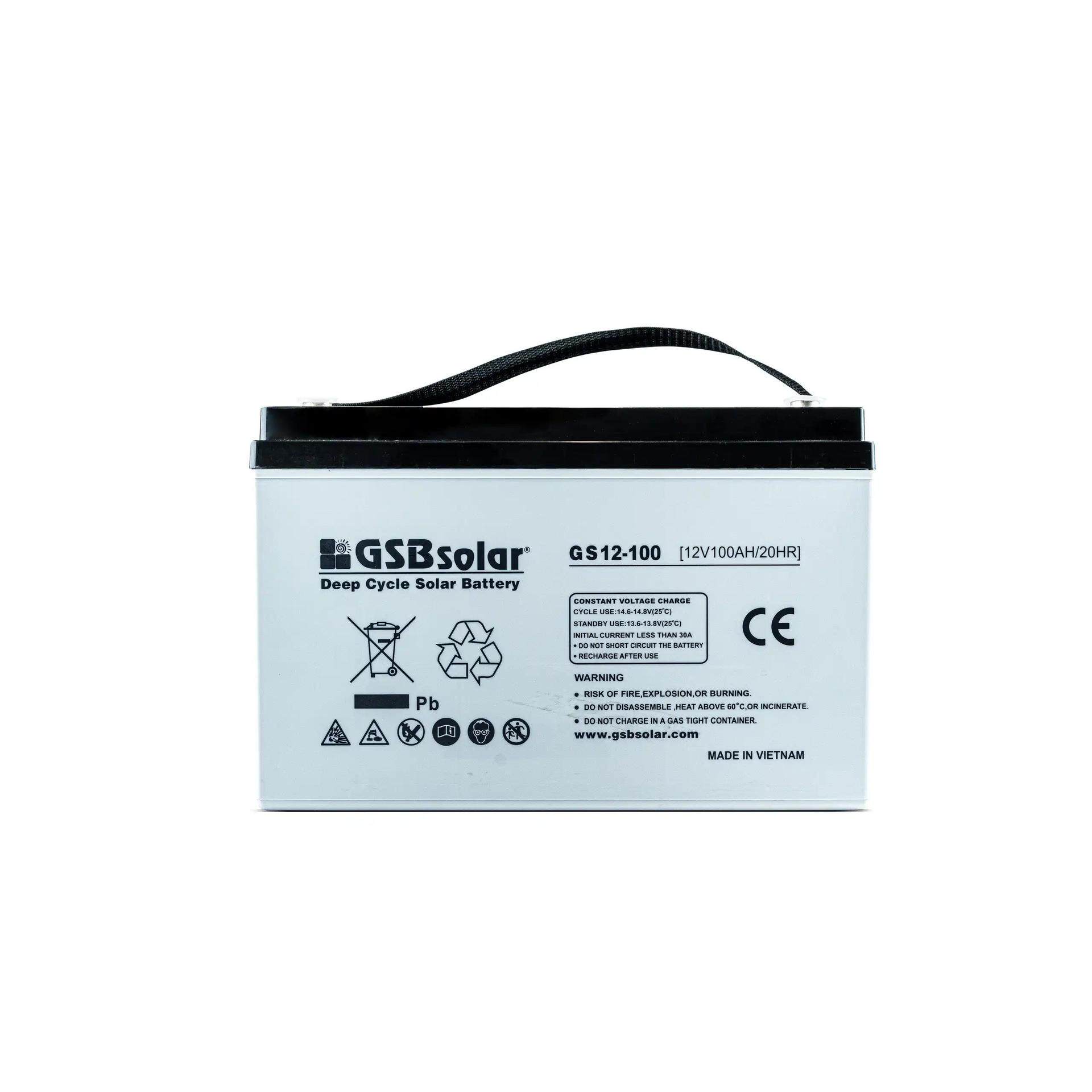 GSB solar GS12-100 12V100Ah太阳能蓄电池 带CE认证 储能专用