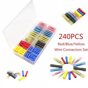 240PCS热缩防水中间端子盒装BHT接线端热缩冷压中接管端子