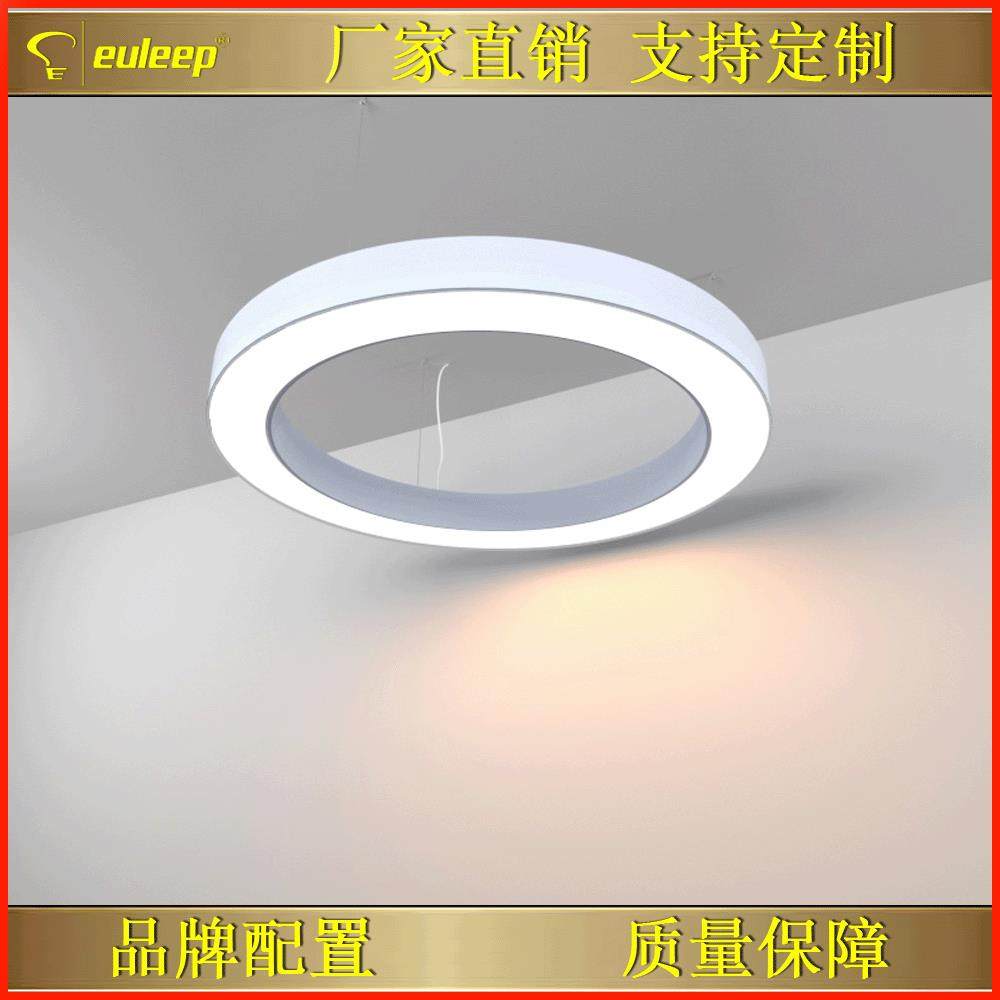 展厅圆形灯led灯空心圆环吊灯圆圈灯办公室照明吊灯铝材圆形灯