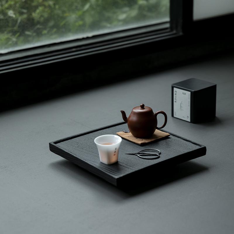 白蜡木茶盘炭烧实木小茶台干泡台壶承茶托盘养壶垫茶承泡茶盘
