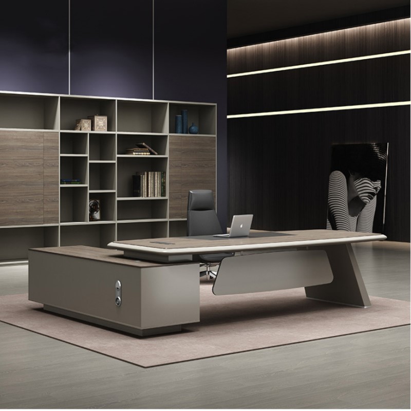 高端大班台轻奢总裁桌老板桌现代简约办公经理桌办公室总裁桌