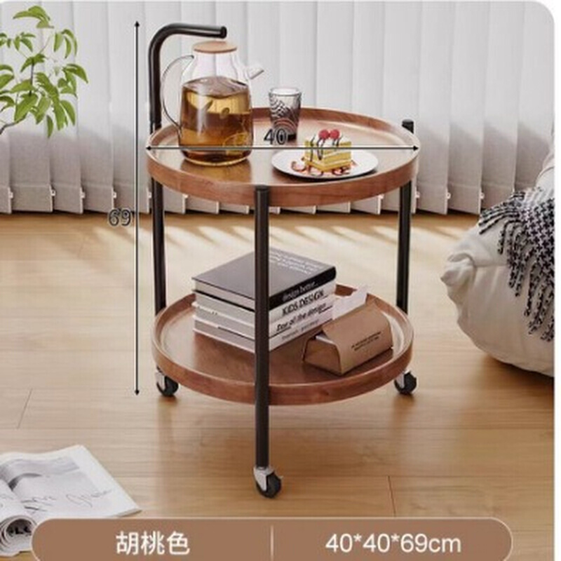 可移动2024新款茶几小推车客厅沙发边几迷你小桌子置物架带轮餐车