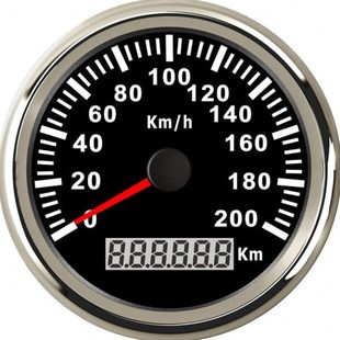 防水GPS速度表里程表 码表 迈速表 车速表 船用公里表黑色7彩灯