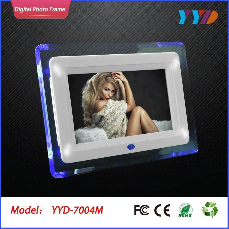 热销7寸数码电子相框LED带灯亚克力相册视频循环播放