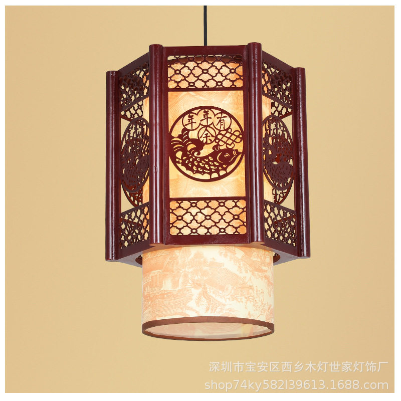 中式仿古木艺吊灯餐厅茶楼酒店火锅店灯户外走廊过道凉亭装饰灯笼