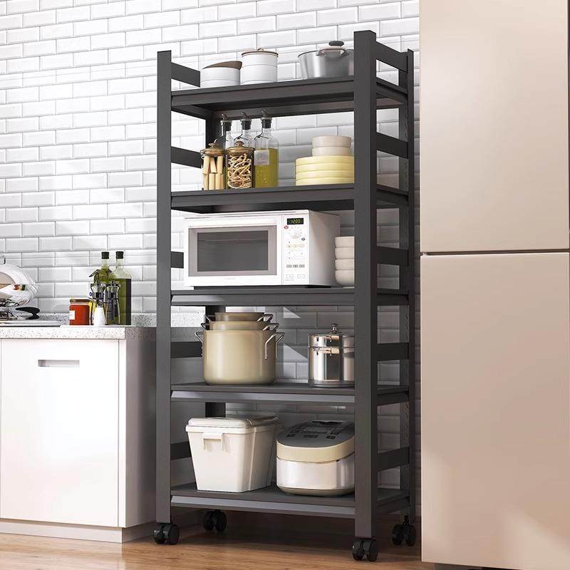 可移动厨房置物架落地多层带轮家用收纳架客厅阳台储物货架铁架子