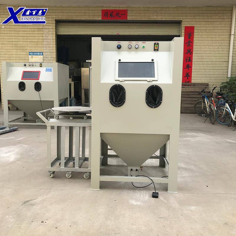 手动喷砂机1010推车转盘喷砂机轮毂发动机外壳模具喷沙机