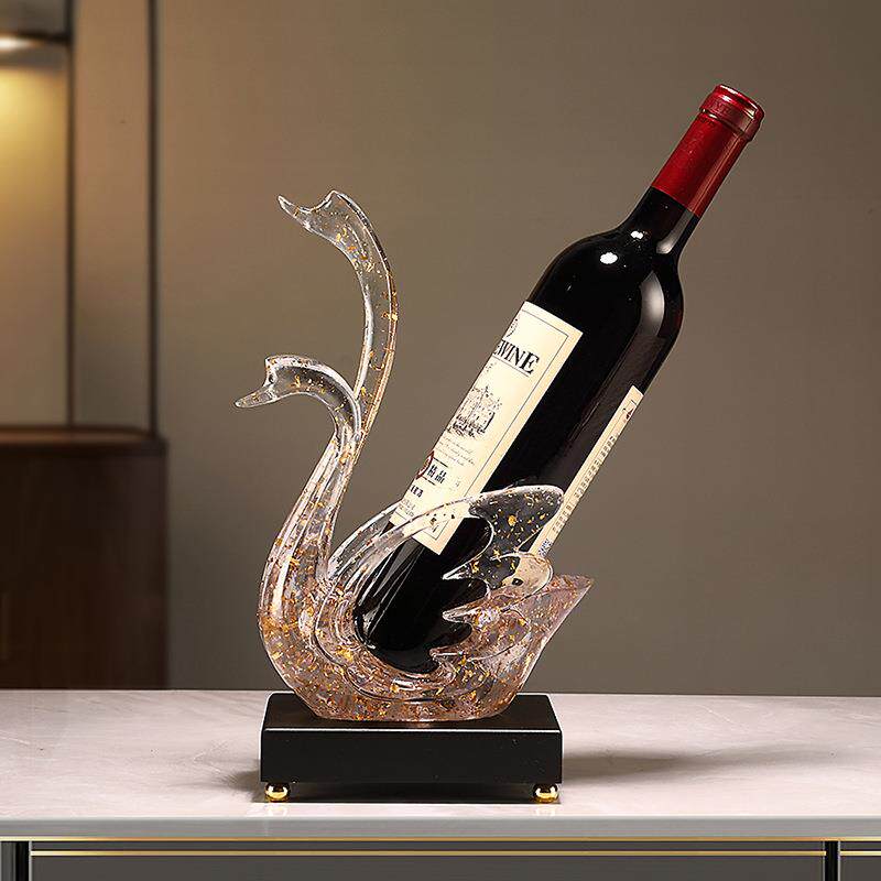 红酒架摆件天鹅客厅餐桌酒托高级感轻奢高档大气酒柜装饰品乔迁礼