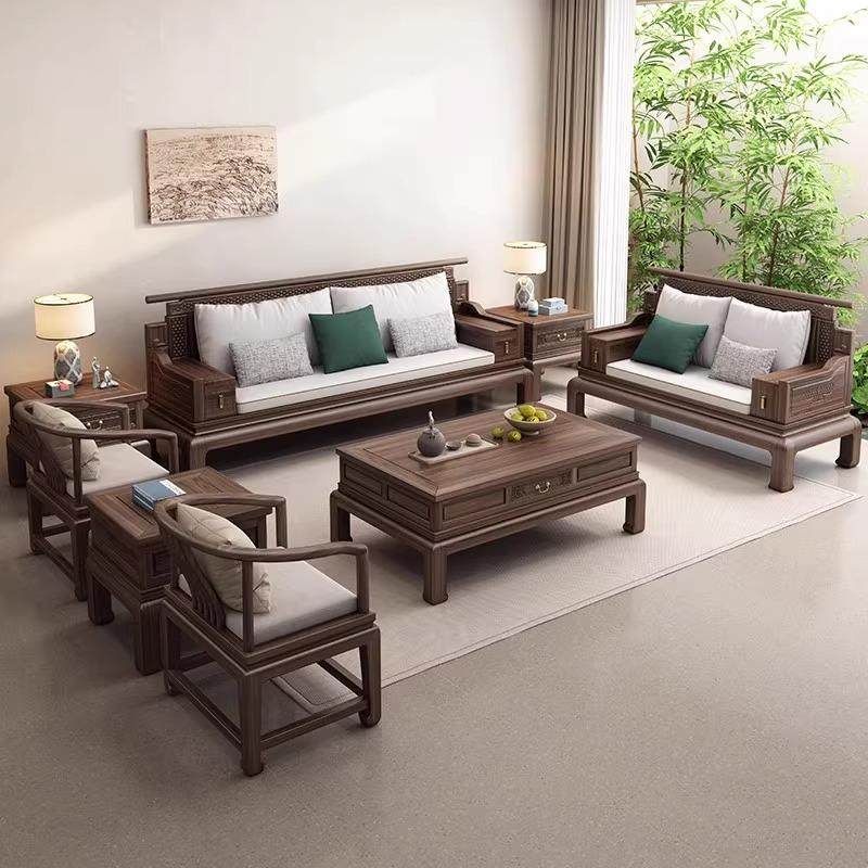 新中式胡桃木实木沙发茶几客厅组合大小户型冬夏两用别墅高档家具,纺织面料/辅料/配套,纺织机械配件,淘宝优惠券,粉丝福利购,淘宝优惠卷