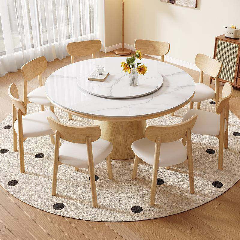 实木岩板餐桌椅组合现代轻奢简约家用小户型饭桌带转盘实木圆桌,鲜花速递/花卉仿真/绿植园艺,割草机/草坪机,淘宝优惠券,粉丝福利购,淘宝优惠卷