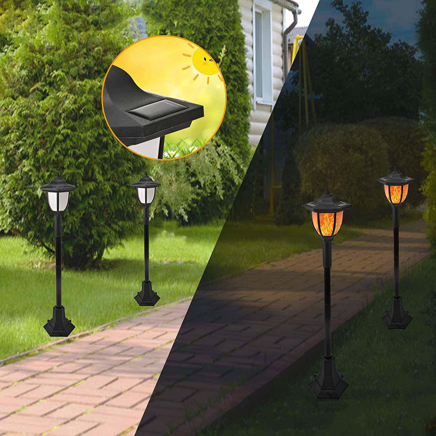 户外太阳能路灯 火焰草坪灯插地防水花园别墅装饰景观氛围灯