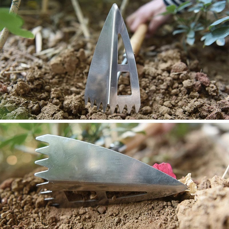 加厚锄头不锈钢家用除草种菜刨地耙子农用铁锹锄户外挖笋园艺工具