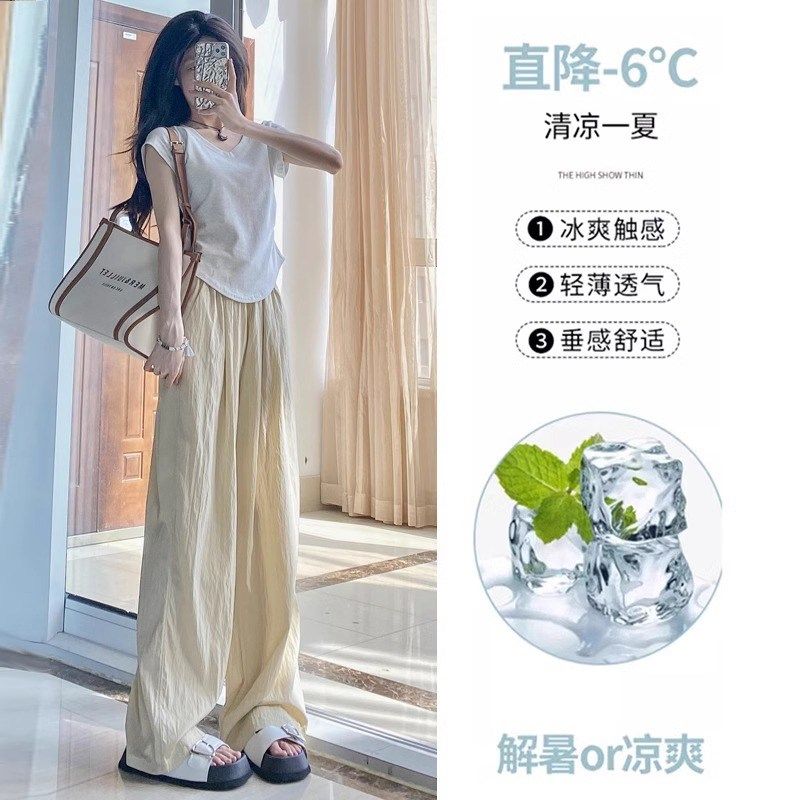 女童夏季薄款阔腿裤2024新款大童直筒防蚊休闲裤子儿童夏装山本裤