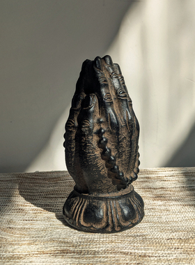 雲植仿古仿石合掌摆件装饰品工艺品玄关家居复古