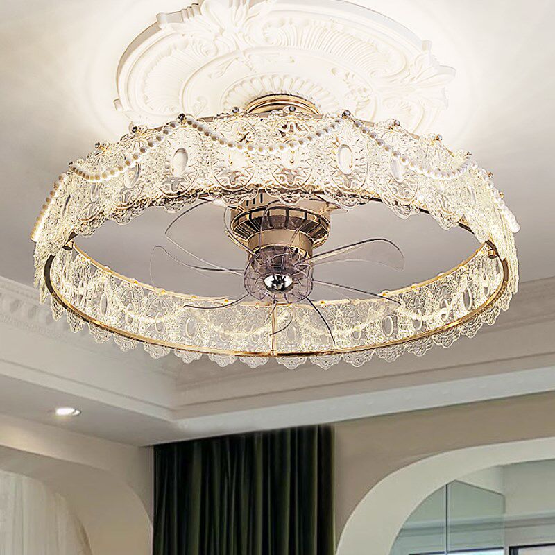法式轻奢风扇灯客厅卧室一体吊扇房间灯创意奶油轻奢水晶餐厅吊灯,家装灯饰光源,风扇灯,淘宝优惠券,粉丝福利购,淘宝优惠卷