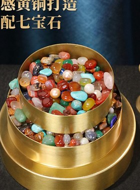 藏式光身面慧宝黄铜曼扎盘卷边修盘佛前供奉曼茶罗曼达盘加行摆件