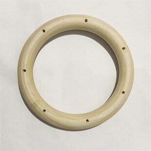 木圈DIY饰品配件手工编织材料原木色风铃打孔木圆环木扣12 150mm