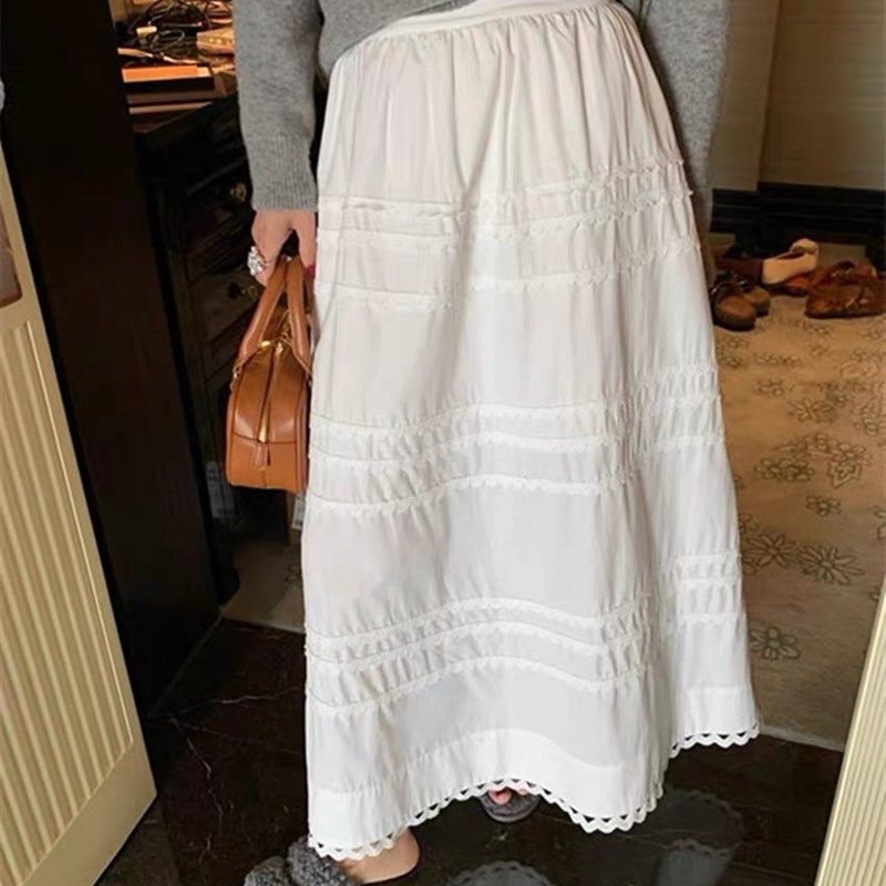 南瓜籽女装定制大码胖妹妹mm白色a字夏季高腰显瘦中长蛋糕半身裙,女装/女士精品,大码半身裙,淘宝优惠券,粉丝福利购,淘宝优惠卷