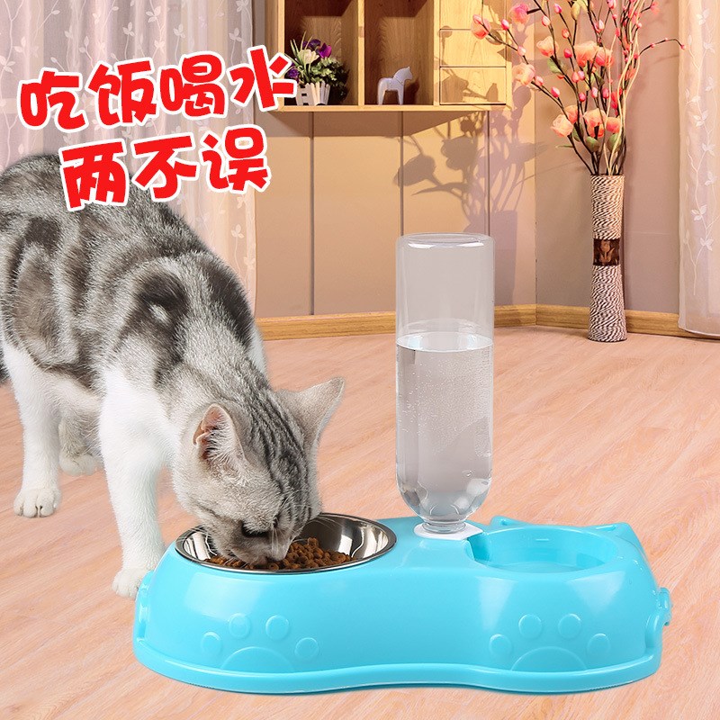 狗盆狗碗猫碗双碗自动饮水食盆狗狗碗猫咪水碗防打翻饭盆宠物用品